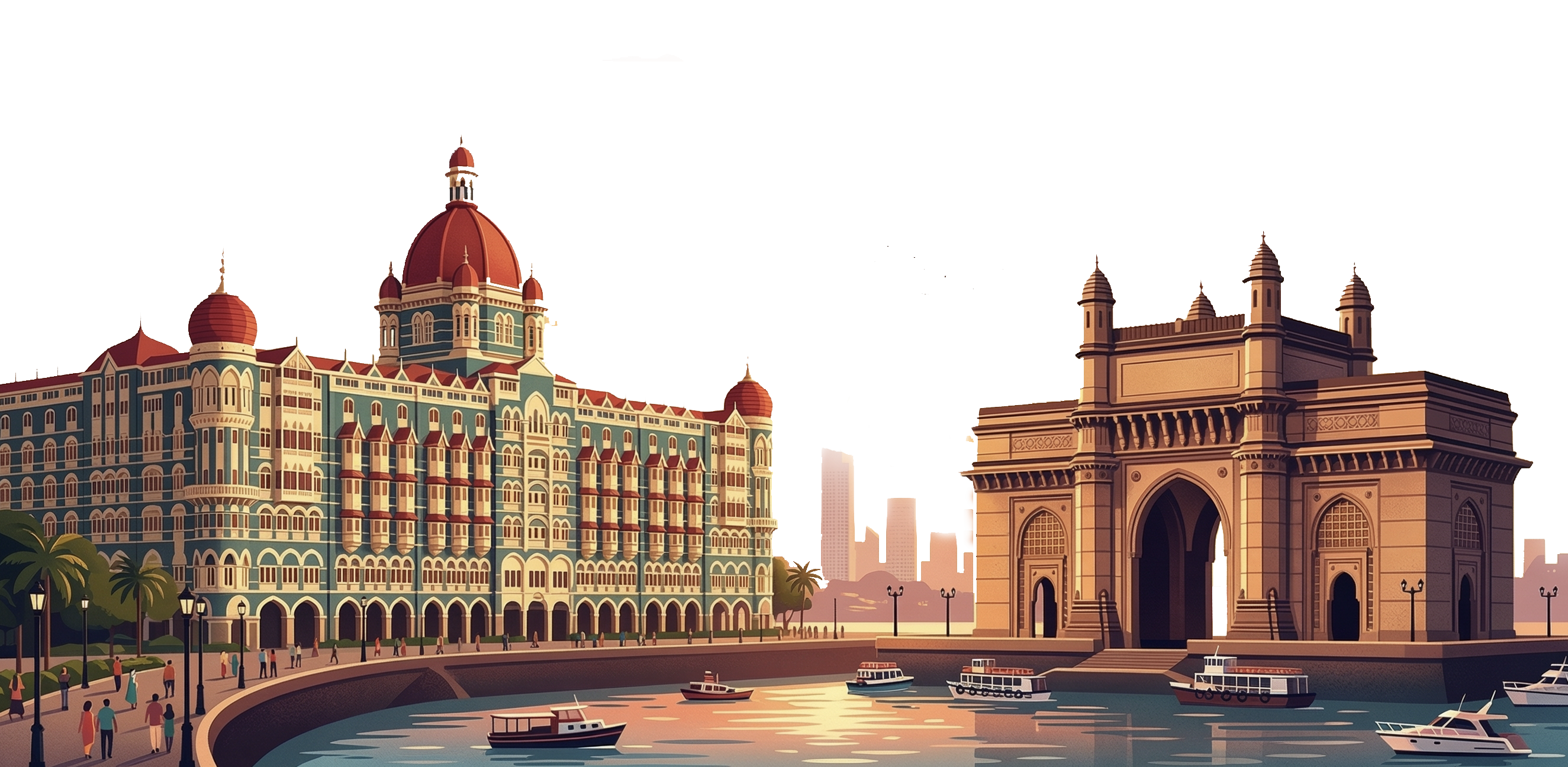Taj Hotel and Gateway of India